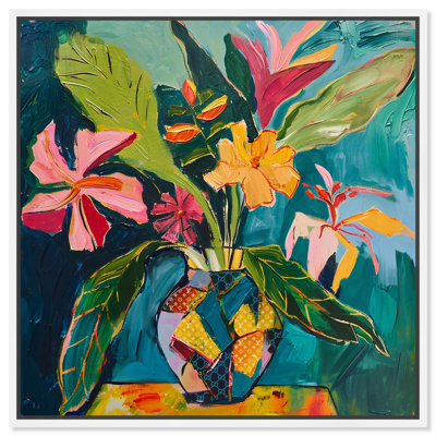 Art Remède Vase de fleurs tropicales Ii, fleurs encadrées dans un vase 55510