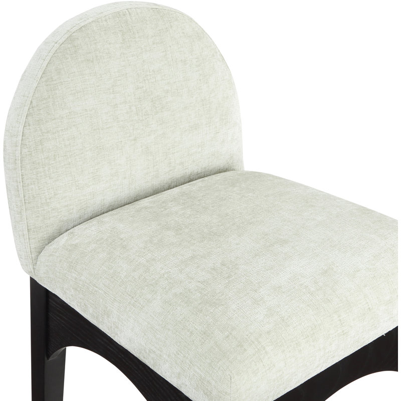 Tabouret de comptoir Beppo, Noir, noir, noir, noir, Chenille menthe