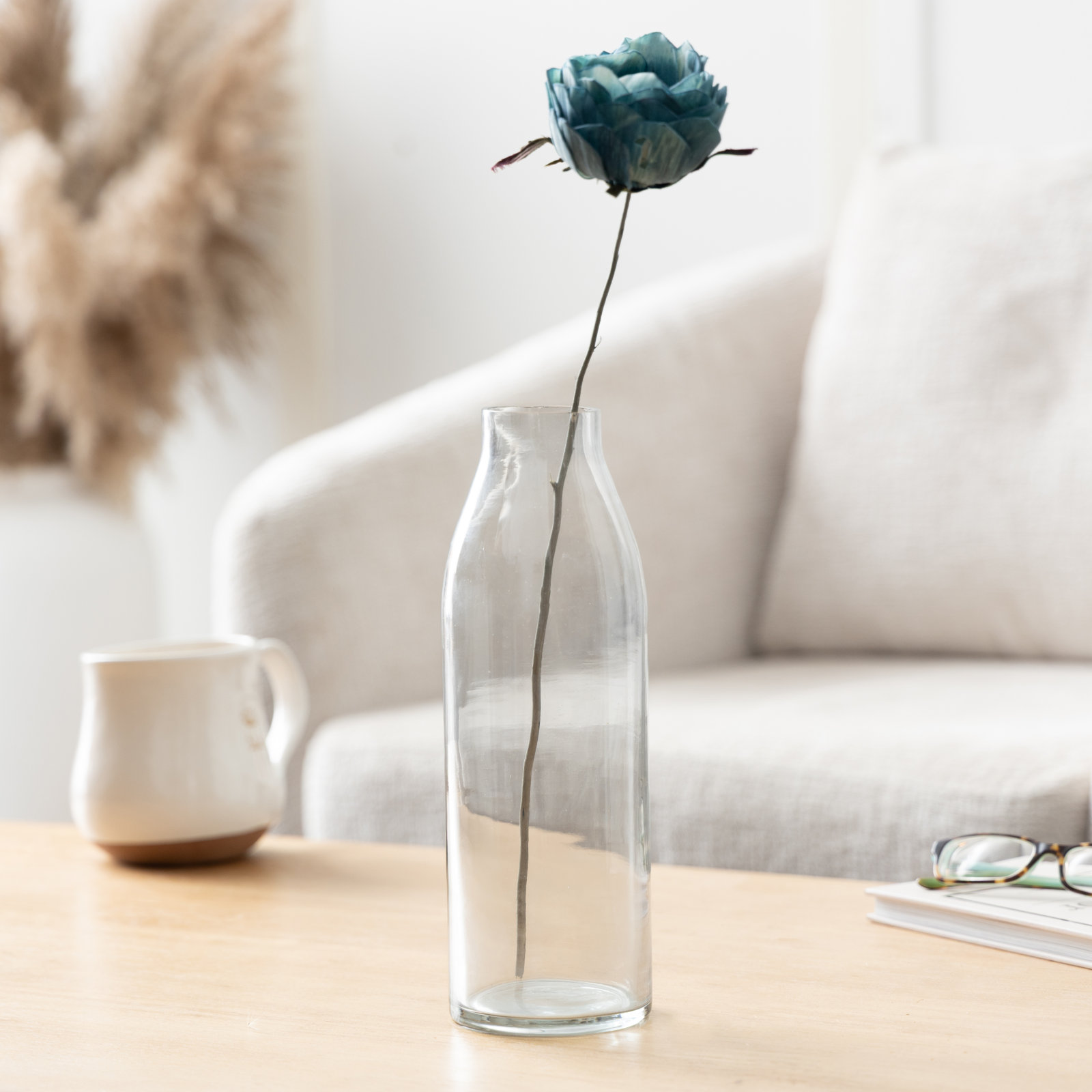 Glass Table Vase, 11" H x 3.5" W x 3.5" D