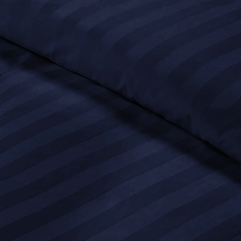 Striped Microfiber Duvet Cover Set, 4-Piece With Fitted Sheet & Pillowcases , Single Duvet Cover + 2 Additional Pieces