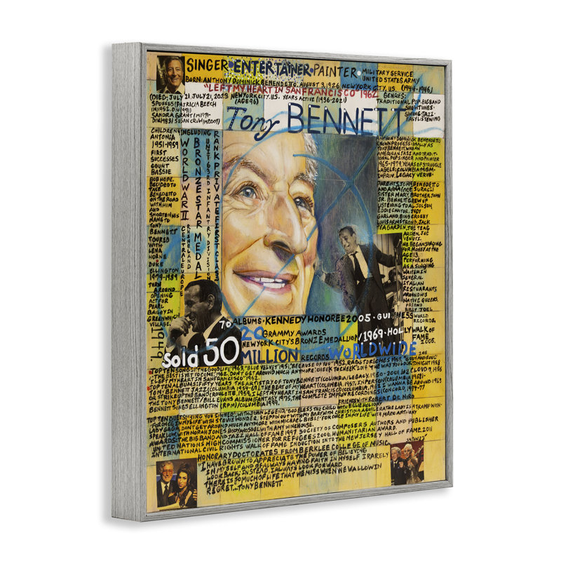 Tony Bennett, collage, estampe numérique par Sabin, Estampe numérique Farmhouse, H 20 po x l 16 po