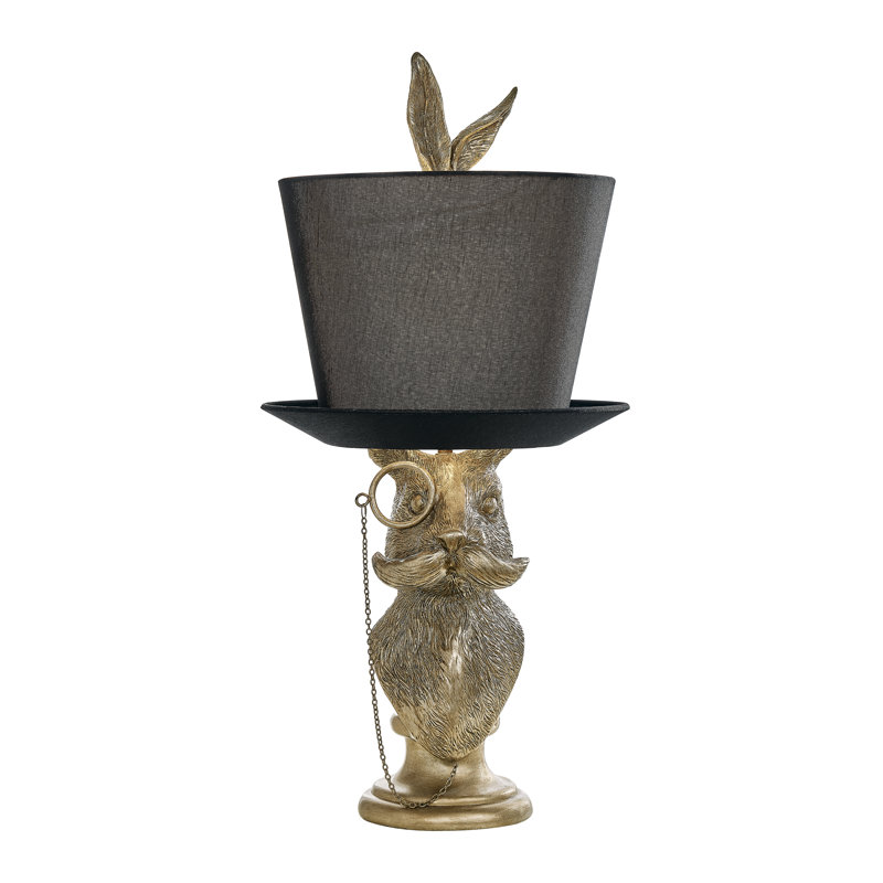 Lampe de table en lapin 23,5 po avec abat-jour en lin