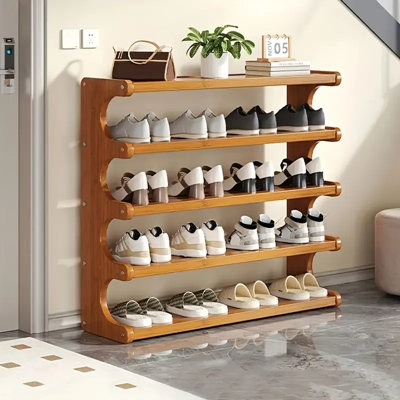 Wood Grain Shoe Rack, Multi-layer Storage Organizer With Independent Cubicles, Space-saving Design For Entryway, Closet & Mudroom
