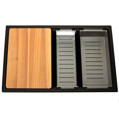 Nantucket Sinks 30 Inch  Dualmount Granite Composite Prep-Station with Side Set Drain