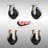 4 Piece Hard Rubber Caster Set