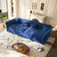 Canapé-lit gigogne surdimensionné de 100 po, canapé-lit convertible avec motif capitonné en tissu fait à la main, causeuse multifonctionnelle en velours pour salon, chambre à coucher, appartement, bleu-130920108