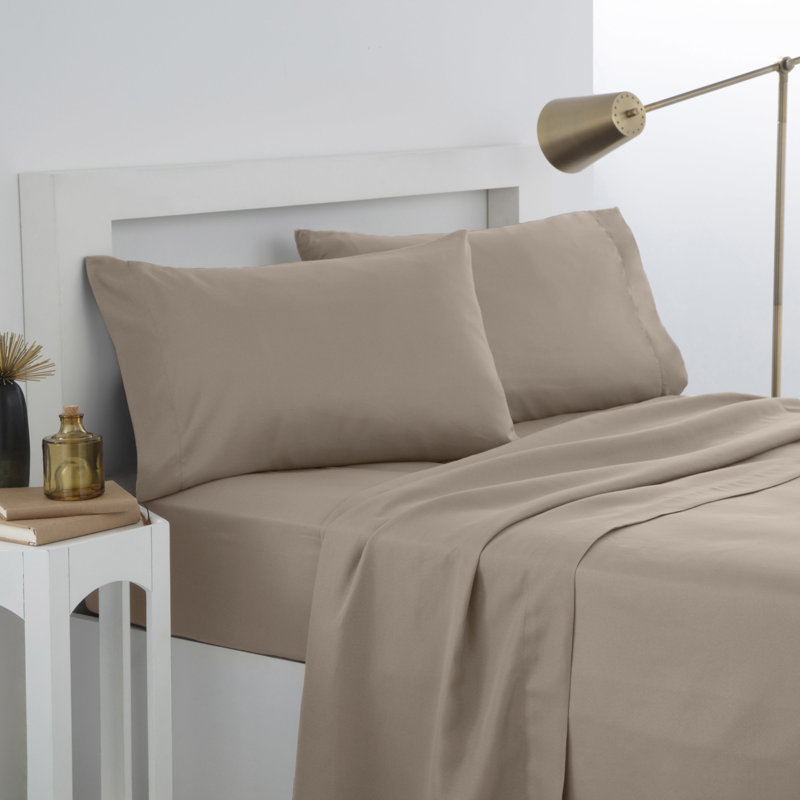 Twin Black Solid Microfiber Bed Sheet Set