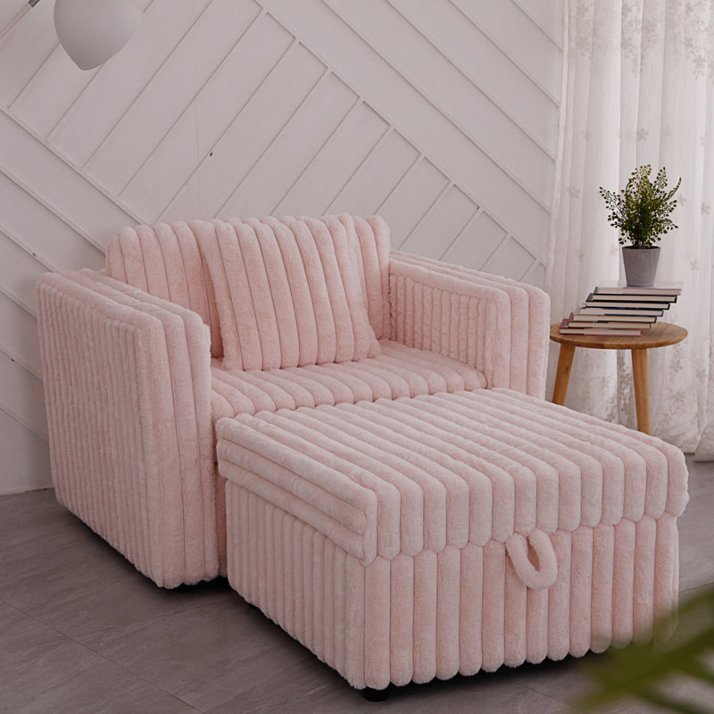Canapé simple, repose-pieds avec relevage hydraulique, Rose clair
