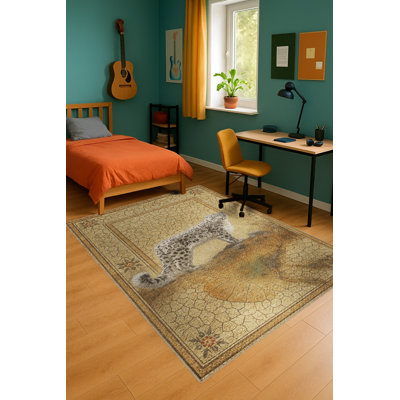 Tapis beige tissé traditionnel Mosso