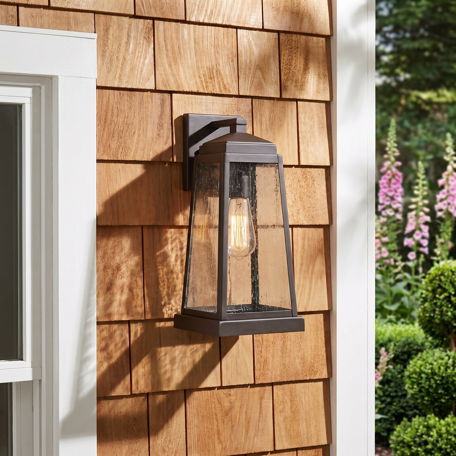 Single Light Outdoor Wall Light, 12.5" H x 5.25" W x 6.25" D