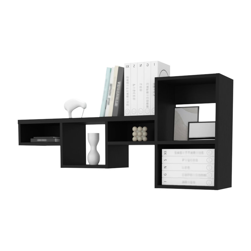 5-Shelf Black Shelf - Saves Space In Small Rooms & Office Modern Look For Decor Presentation Shelving With 5 Shelves Enhances Spaces Like Living Room Design Essentials And Exhibition