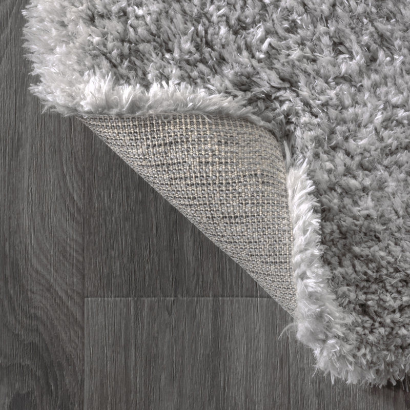 Aydin Solid Plush Shag Gray Rug, Runner 2'3" x 8'