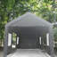 Auvent de tente abri d'auto gris 10 x 20 pi - Structure stable, imperméable et matériau pour la construction d'un garage portatif durable, housse protégée