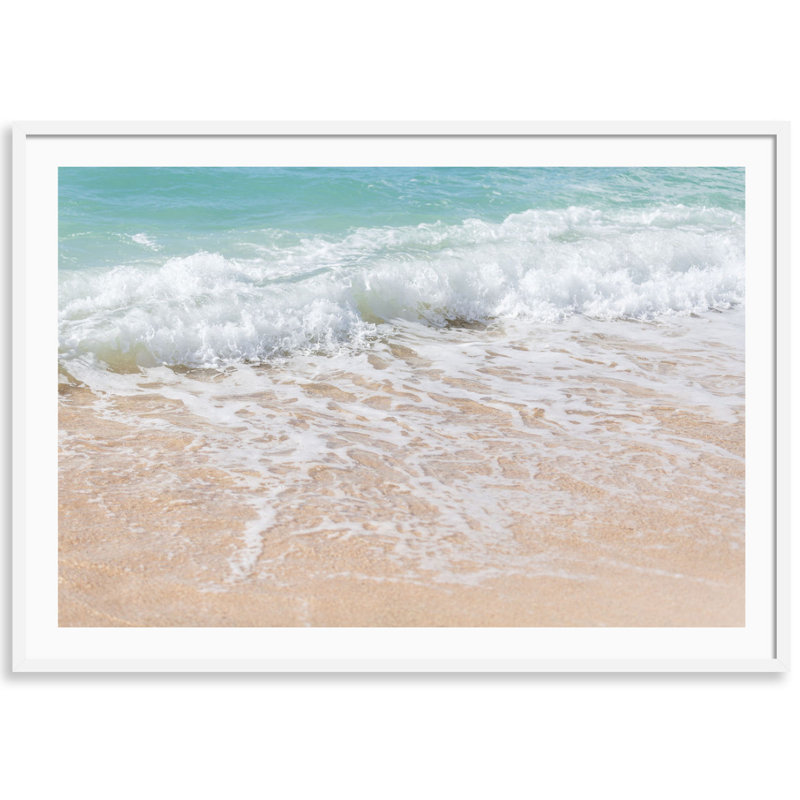 Kauai Ocean And Sand Print by Carly Tabak, 25" W x 18" H, White Wood