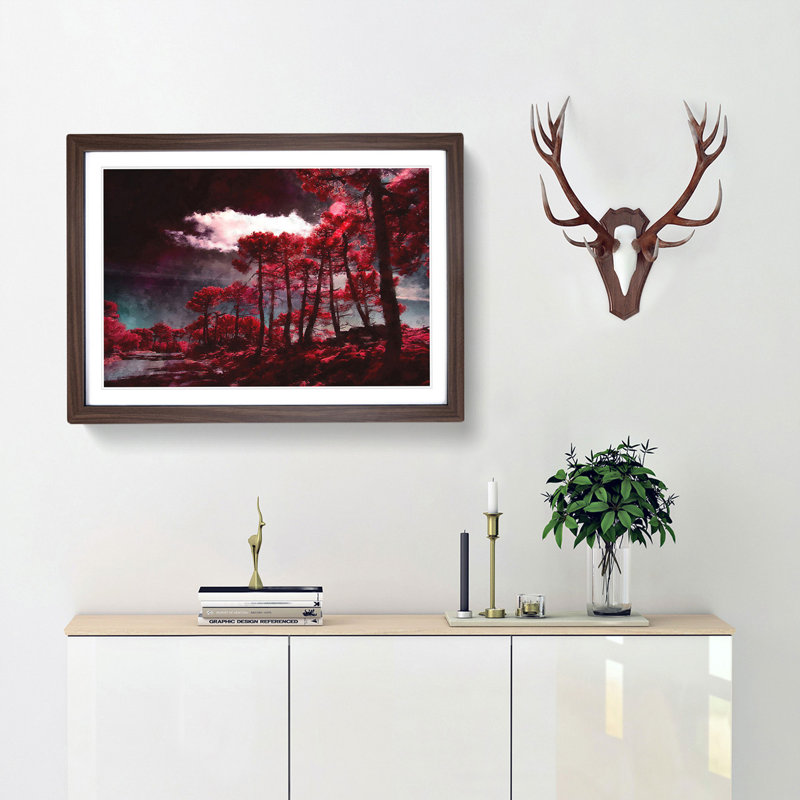 Plum Forest - Picture Frame Painting Print, 62cm H x 87cm W x 2cm D, Walnut Framed