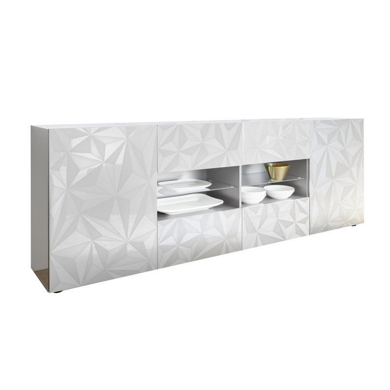 Bromborough 240 Cm Wide 4 Drawer Sideboard, White