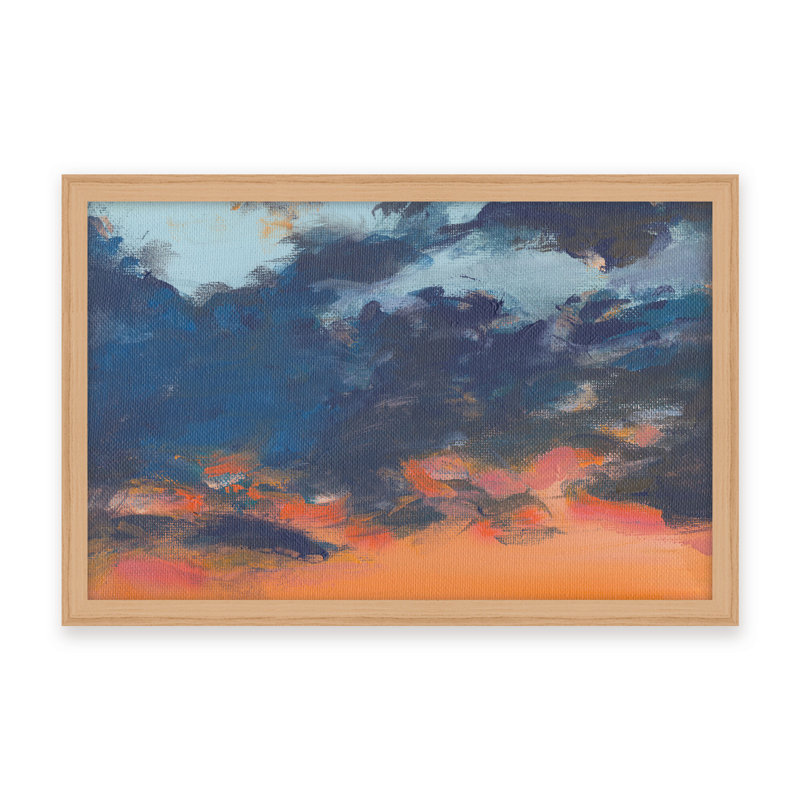 Coastal Retreat Asbury Park Sunset, Framed Canvas, Beige, 24" H x 30" W x 2.375" D