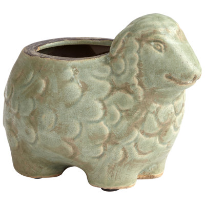Pot de fleurs statue terre cuite personnalisable agneau