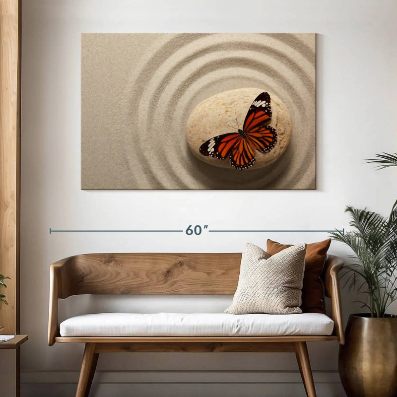 Brampt Zen Orange Butterfly, 32" H x 48" W
