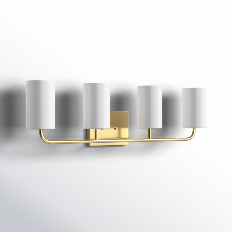 Éclairage pour meuble-lavabo 4 lumières Vincente, Bronze satiné, Oui