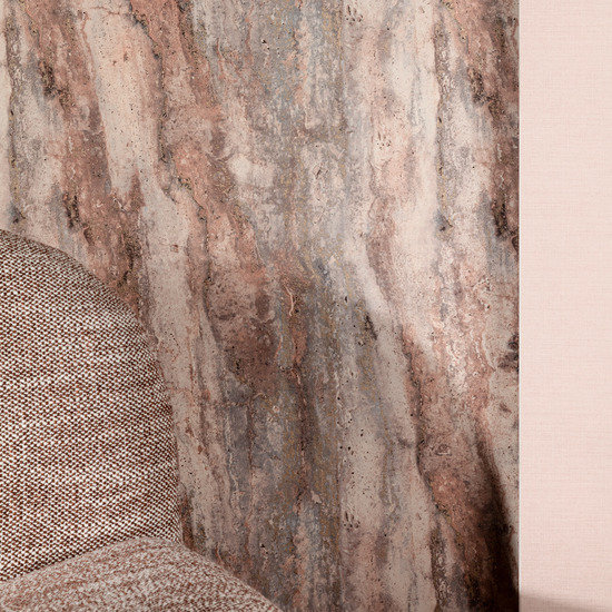 Structured Walls Collection Abstract Marble Wallpaper Roll, Coral