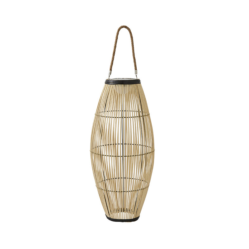 Natural Bamboo Solar Powered Outdoor Floor Lamp Wi 63.5cm Solar Powered Integrated LED Outdoor Floor Lamp