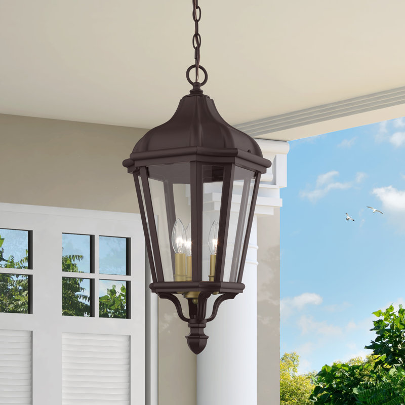 Anguel 3 - Light Outdoor Hanging Lantern, Bronze