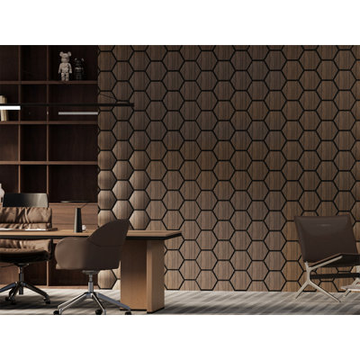Ensemble de 4 panneaux muraux acoustique - Panneau mural à lattes de bois auto-adhésif 3D - Panneaux insonorisants auto-adhésifs pour réduire le bruit - Décoration murale pour la maison et le bureau