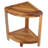 EcoDecors, 17", Teak Corner Shower Shelf, Teak shower Stool, Small Bathroom Bench, Teak Corner Shelf Storage, in EarthyTeak™