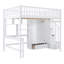Lit mezzanine double avec bibliothèque, tiroirs, bureau et garde-robe - blanc