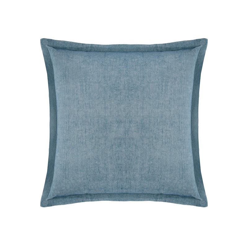 Housse de coussin carré en lin Meret, Bleu