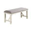 Dining Bench In Gray And White, Cushioned Seat, Bench, White Wood,
