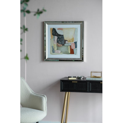Mendoza Crystal Mirror Framed Wall Art - 23.5" X 23.5" - Multicolor