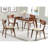 Angled Legs Dining Table In Chestnut Finish - Solid Wood, Rectangular For A Modern And Elegant Mid-century An Practical