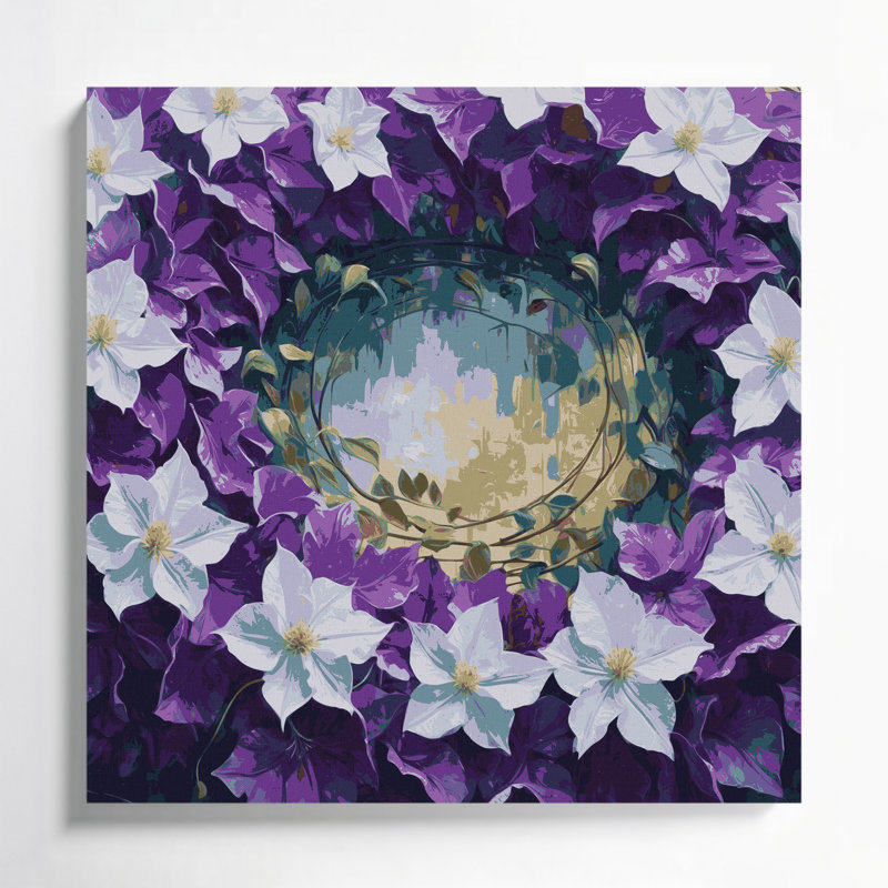 Art mural sur toile Botanical Clematis, 12" H x 12" W