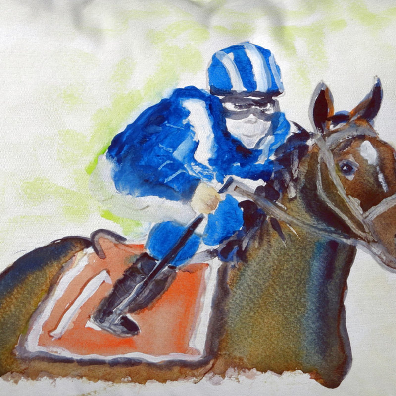 Coussin lombaire extérieur Horse & Jockey, Grand