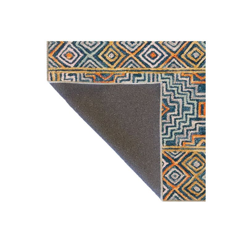 Tapis lavable à motifs géométriques modernes Modern, Sous-tapis rond 4 pi 11 po inclus