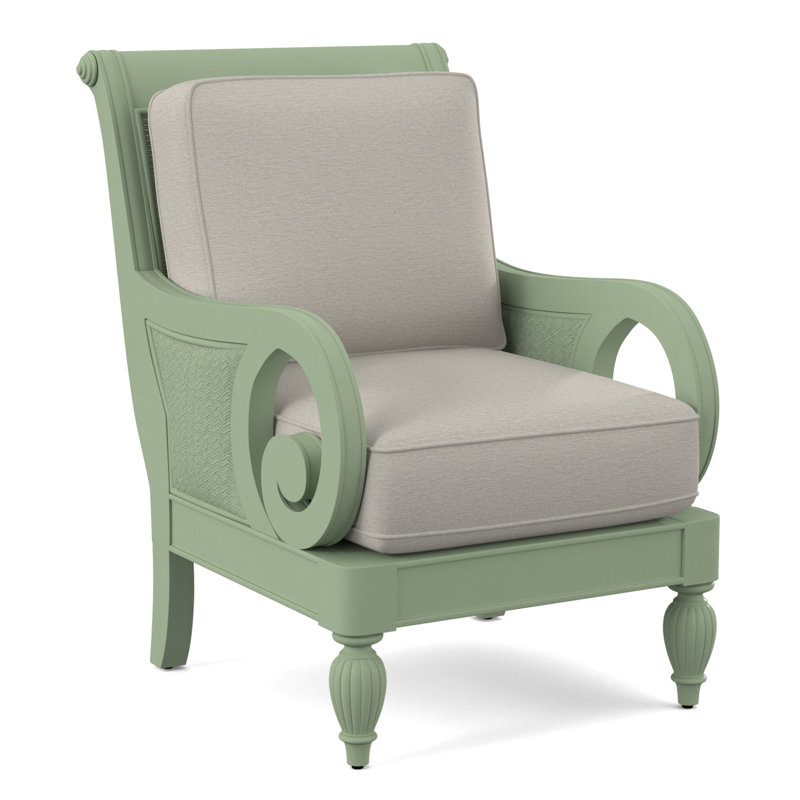 Grand View 71.12Cm Wide Armchair, Celery Finish, White Performance Fabric; 0851-94
