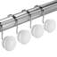 Ensemble de 12 anneaux de rideau de douche blancs pour tringle de salle de bain - Crochets décoratifs pour rideau de douche - Anneaux de douche robustes et faciles à glisser pour rideaux