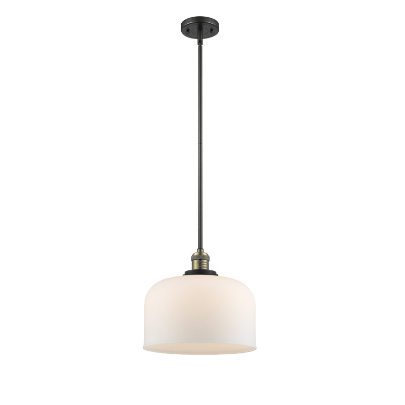 Celaya 1 - Light Pendant, Matte White Cased, Black Antique Brass, 10" H x 8" W x 8" D