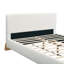 Lit plateforme tapissier pleine grandeur blanc avec base en bois Boucle-943464275