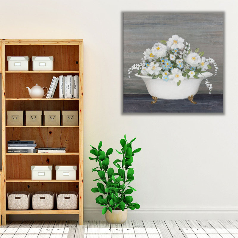 Blooming Bath - Canvas Print Wall Art, 16" H x 16" W