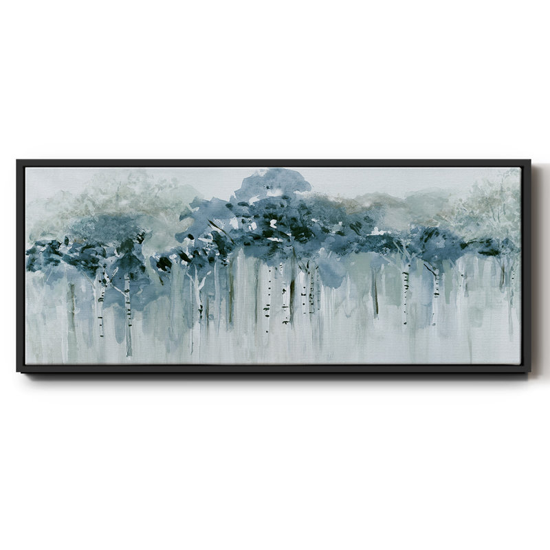 «Blue Birch Morning», reproduction sur toile flottante, H 12 po x l 30 po x P 1,5 po, Noir