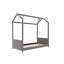 Lit simple en bois et velours, gris-136990949