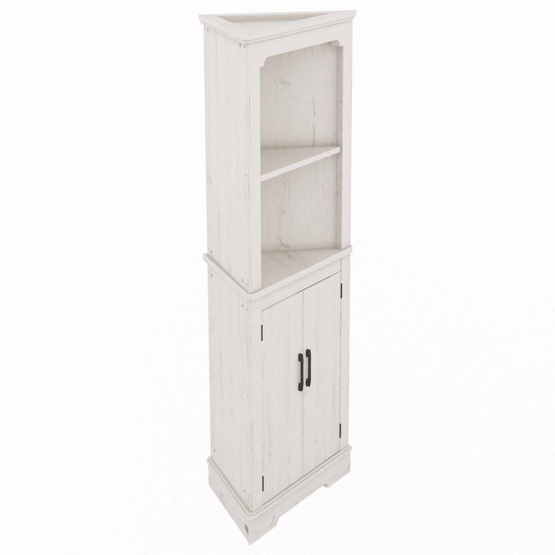 Tall Corner Cabinet With Doors For Living Room, Bathroom,Dining Room Or Kitchen, Beige
