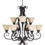 Lustre à niveaux ombrés 9 lumières Amelia-19919474