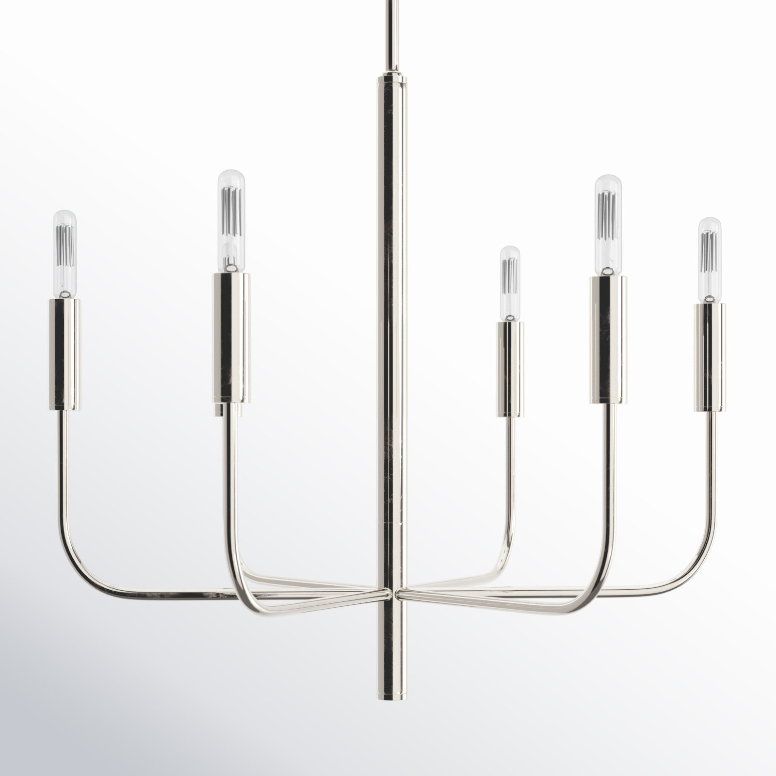 Tedder 6-Light Chandelier, Polished Nickel