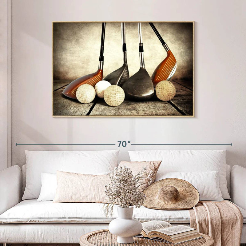 Ensembles de golf, Cadre flottant en bois naturel, 46 po x 31 po
