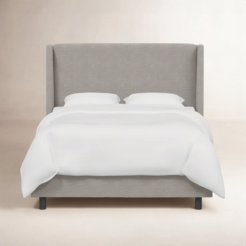 Tilly Upholstered Wingback Bed, Full, Classic Elephant Boucle