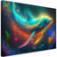 Neon Whale Abstraction - No Frame Print on Canvas-966293520